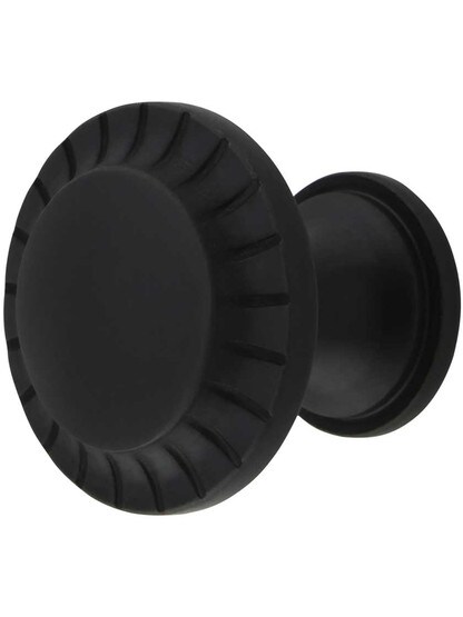 Vintage 1900 Cabinet Knob - 1 3/16 inch Diameter in Black Iron.